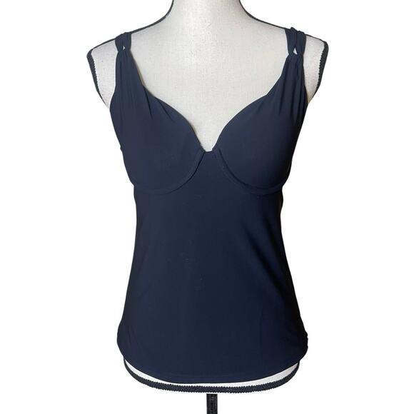 Lands' End Other - Lands’ End Women’s 6 Underwire Black Tankini Swimsuit Top Slimming Modest